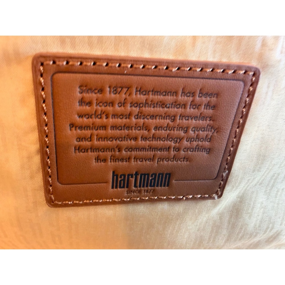 Hartmann Herringbone Weekender Duffel Bag USB Charging Brown Tan 21" Carry On - Picture 9 of 16